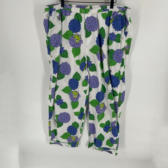 Anthropologie Printfresh Hydrangea Hideaway Pajama Set Cotton Sleepwear Size 1X - Picture 6 of 12